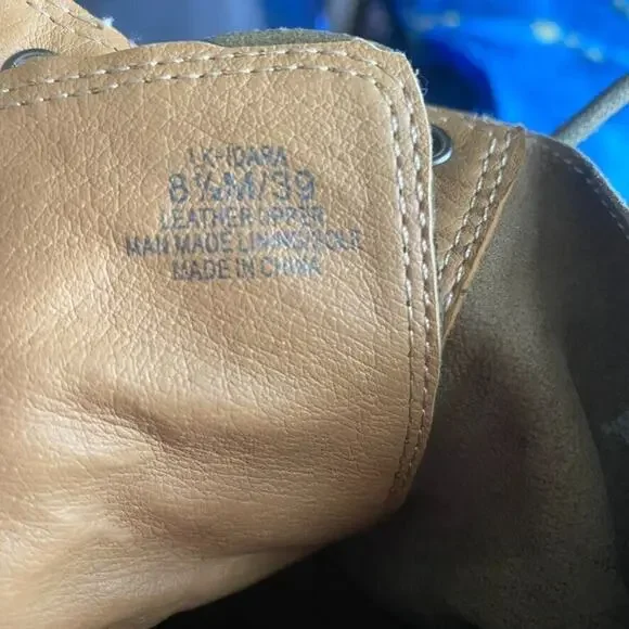 Lucky Brand‎ Idara Womens Ankle Combat Boots Army Green Suede Side Zip Sz 8.5 - Picture 4 of 9